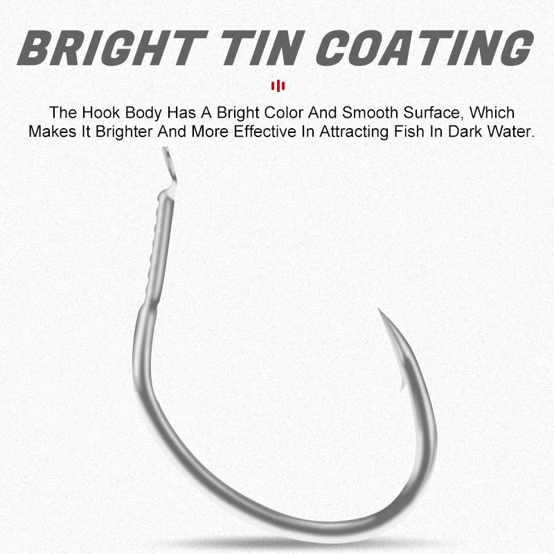 OBSESSION 10 unids/bolsa 8064 1X ganchos de Metal de alto carbono Jig Assist Power Pike 1/0 2/0 3/0 4/0 5/0 PIKE gancho de Jigging lento ligero - imagen 3