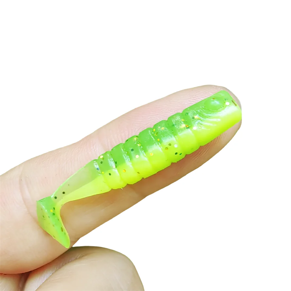 MUKUN-cebos blandos de goma para pesca, cebos artificiales de gusano suave, 10 piezas, 4cm/0,9g - imagen 2