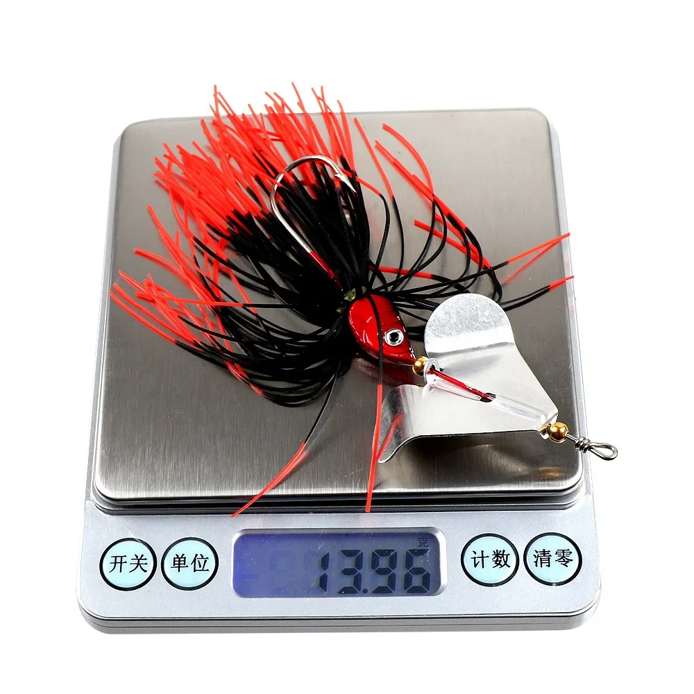 Spinnerbait-Señuelos de Pesca de lubina Multicolor, cebo giratorio de Metal para trucha, salmón, Jigs de natación, 9cm/14g - imagen 4