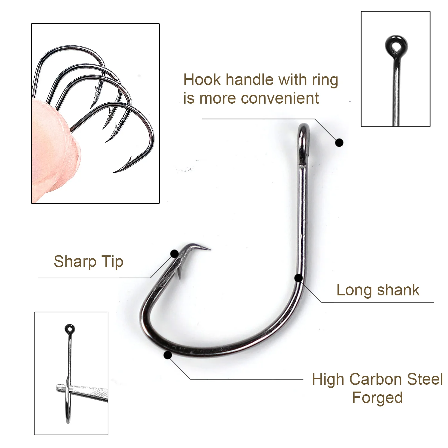 Free Fisher Anzuelos para carpa de acero carbono negros – Kit - imagen 2