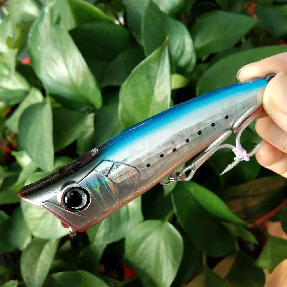 Señuelos de pesca Popper Topwater, cebo duro Artificial con chorro de boca grande para GT, atún, 90mm, 22,9g, 1 ud. - imagen 2