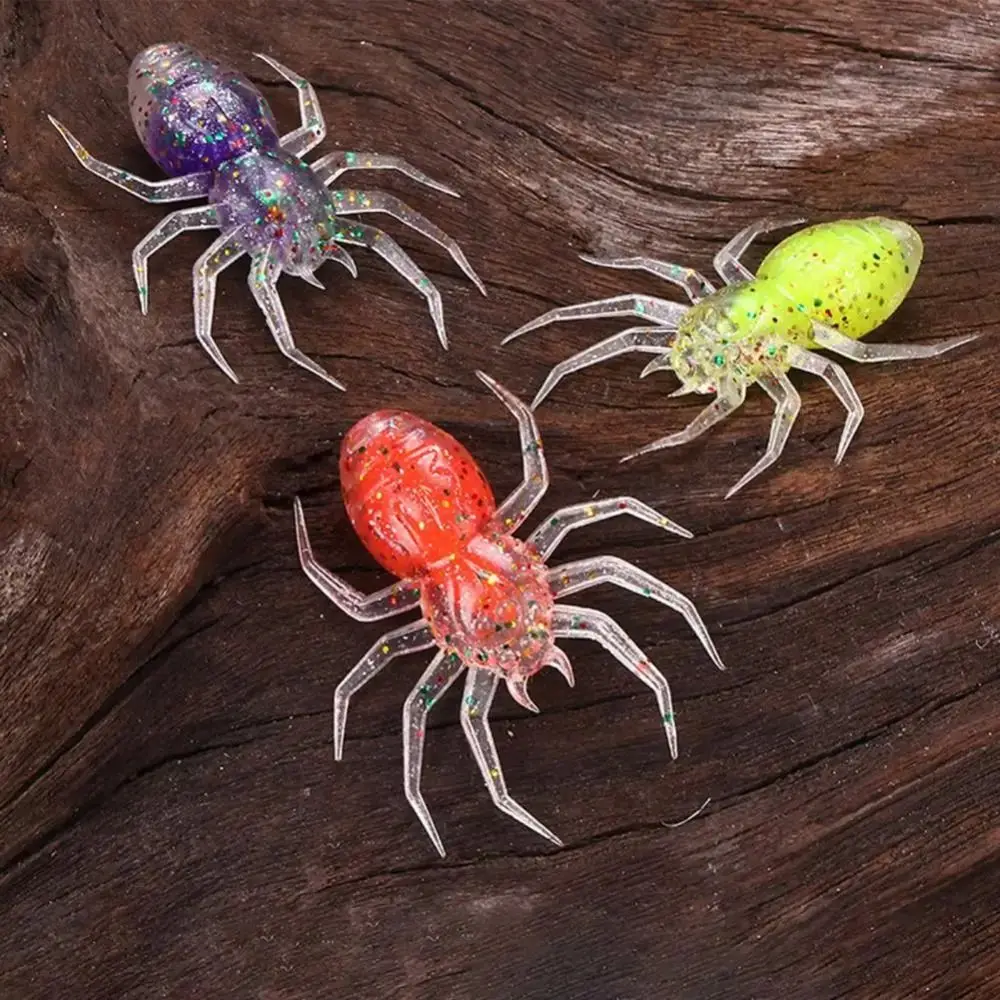 Cebos artificiales de araña, cebos blandos de diseño realista, resistentes a las mordeduras, lentejuelas brillantes, suministros de pesca, 5 piezas - imagen 3