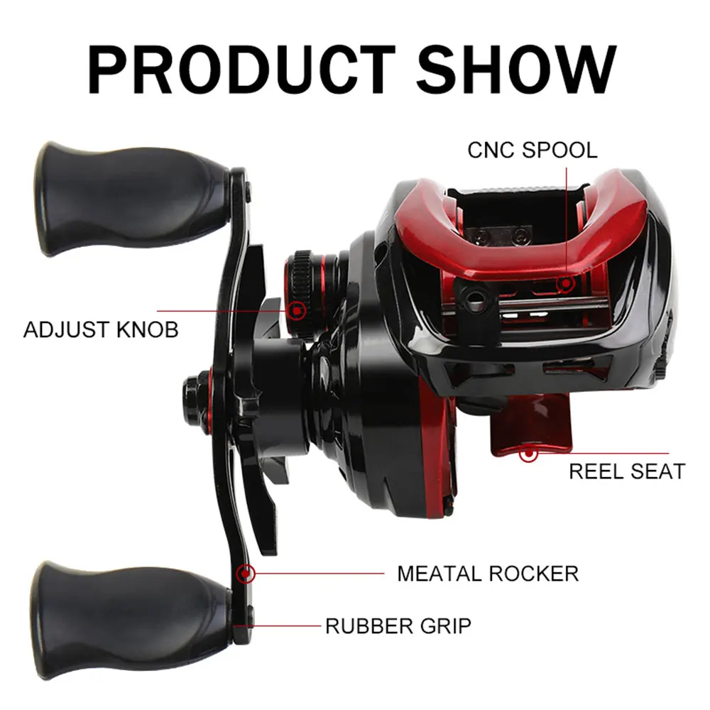 Carrete de pesca Baitcasting serie BILLINGS VULCAN, con sistema de frenado magnético, carrete de fundición de carpa ultraligero y rápido con relación de engranaje 7,2.1 - imagen 2