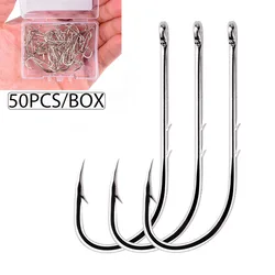 20/50pcs Long Shank Fishing Hooks #12-#6/0 Fish Hooks High Carbon Steel Sharp Barbed Fishhook Offset Narrow Baits Carp Fishing