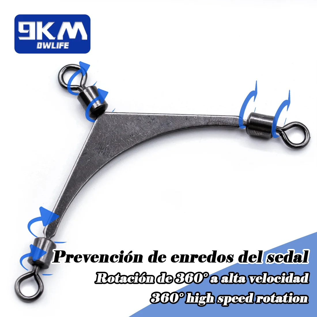 Aparejos de pesca giratorios de 3 vías, 15 ~ 60 uds., barril rodante para pesca en agua salada, conector de línea cruzada giratoria de pesca Triple con giro en T - imagen 5