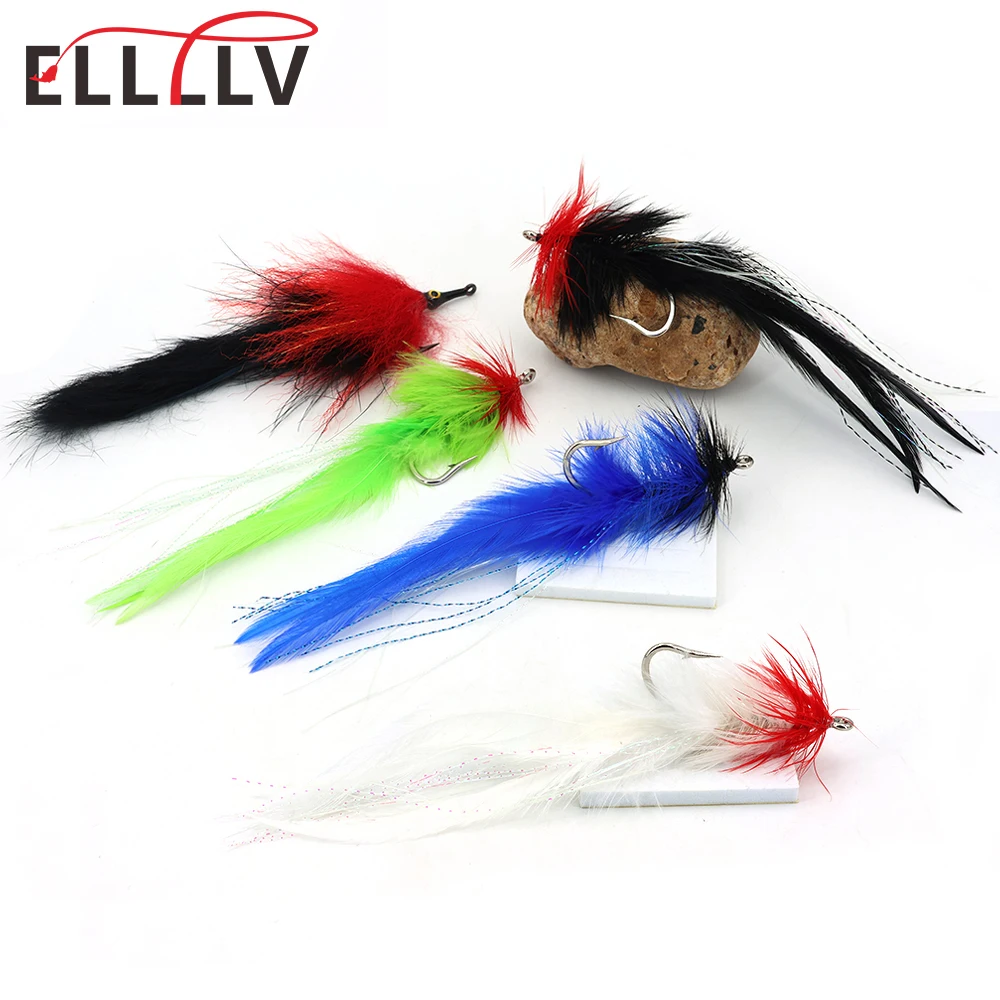 Ellllv 5,9′′ 3/0 # Señuelo serpentín de cola de conejito de boca larga con gancho 5/0 # Anzuelo Seaducer Fly Pesca en agua salada Baitfish para Redfish Tarpon - imagen 2