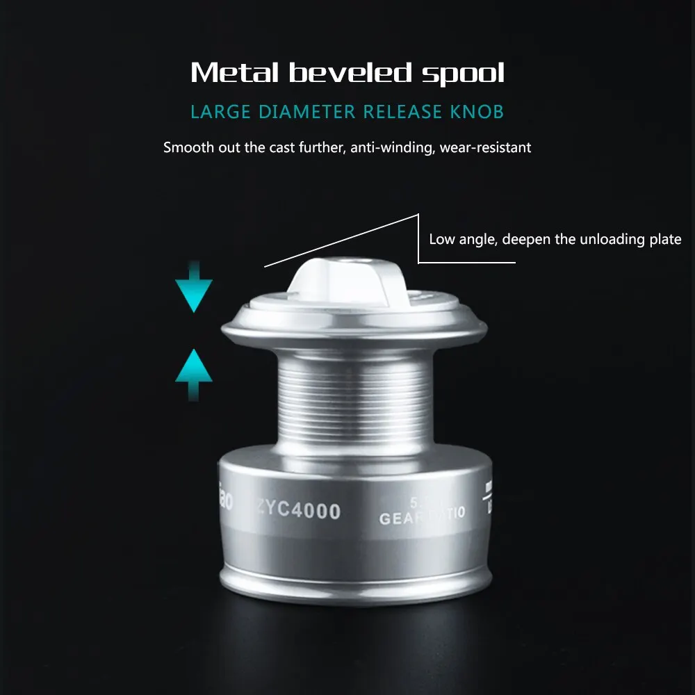 Huidiao-carrete de pesca giratorio de cuerpo de alta resistencia, arrastre máximo de arandela para pesca de carpa en el mar, relación de engranaje 5,2: 1, alta velocidad, 8KG - imagen 5