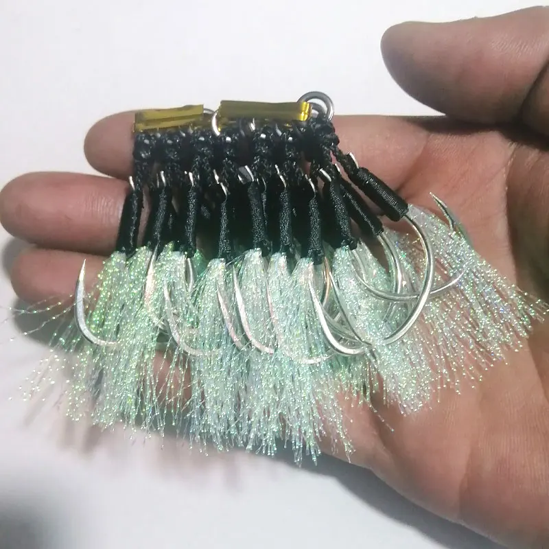 Anzuelos dobles AS con púas para jigging agua salada - imagen 4