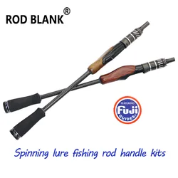 Caña de pescar giratoria en blanco, Kit de mango de madera maciza, asiento de carrete Fuji, Componente de construcción, accesorios de reparación DIY, 1 Juego