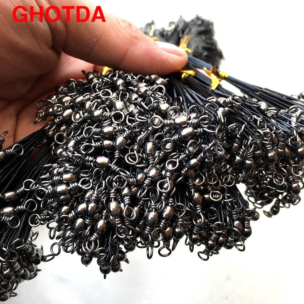 Hilo de pescar de acero, accesorio giratorio de pesca a presión, aparejo de alambre, correa de plomo, 60 piezas, 15cm, 20cm, 25cm - imagen 5