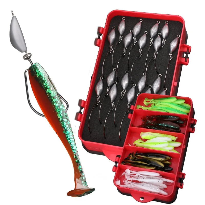 Ye Qu Anzuelos Offset Antienredado T-Tail – Vinilo y Plomo - imagen 5