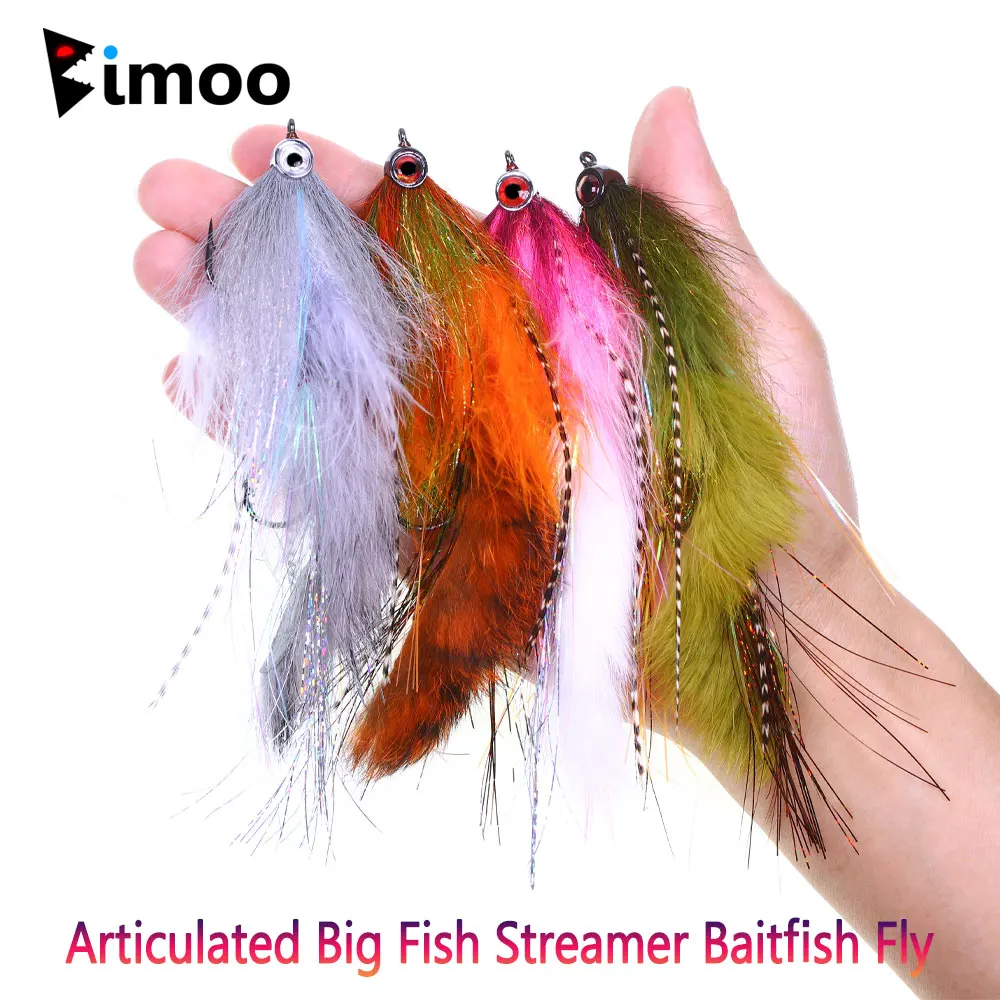 Streamer articulado Baitfish Flash Grizzly para lucio y lubina - imagen 2