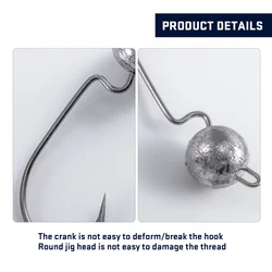 Jig Head Weedless GOTURE vástago largo – Cabeza redonda con púa