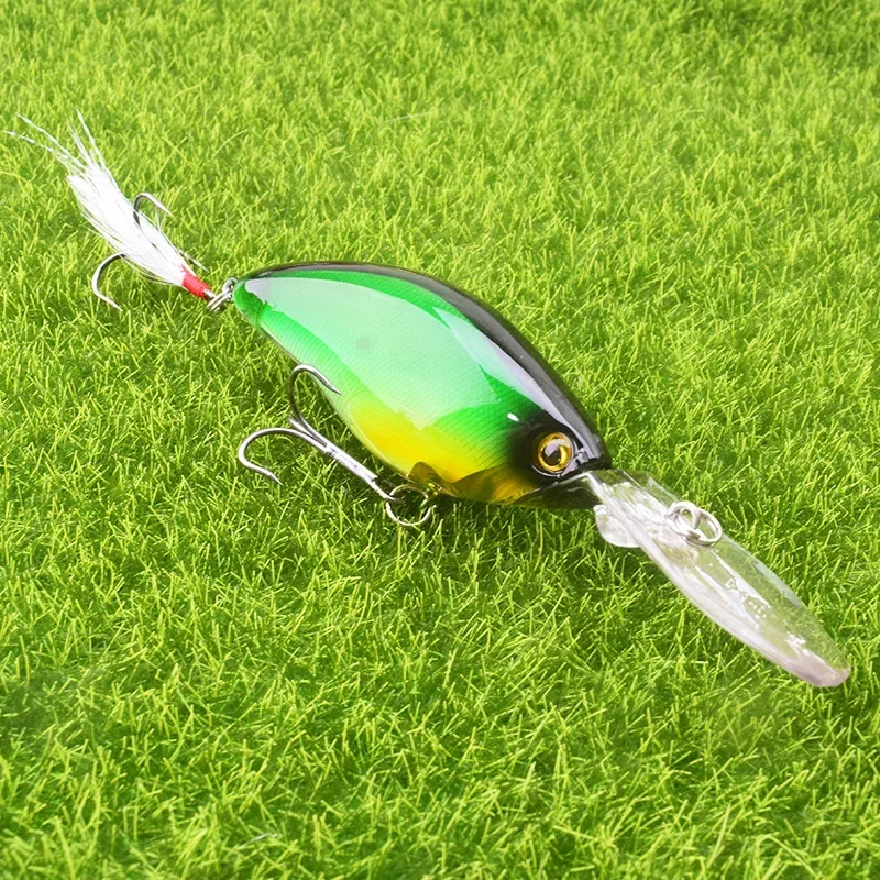 Señuelos de pesca con manivela flotante, 11cm, 18g, buceo profundo, Wobblers, cebo Artificial Isca, anzuelos triples para lubina, aparejos Crankbait, 1 ud.