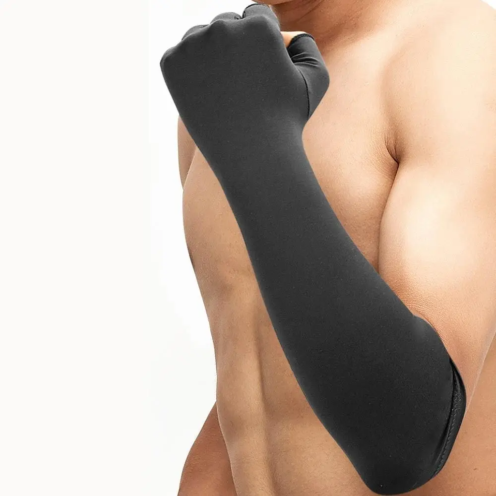 Guantes de compresión de cobre de medio dedo, guantes de compresión de mano de fibra de cobre antideslizantes, guantes de presión suaves transpirables sin dedos - imagen 3