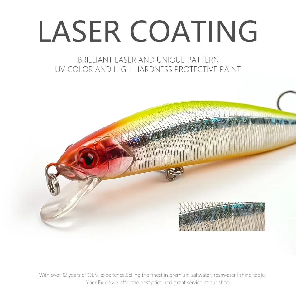 MOOKZZ-Señuelos de Pesca duros, cebos Wobblers de calidad Minnow, aparejos de pesca Artificiales Profesionales, buena acción, 14CM, 25,7G - imagen 4