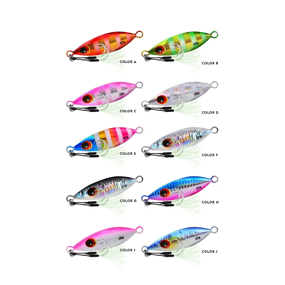 Topline Micro Jigging señuelo de paso lento Vertical10g 20g 30g 40g 60g cebo duro Jig Shore señuelo de plantilla de Metal lento aparejos de pesca de mar - imagen 4