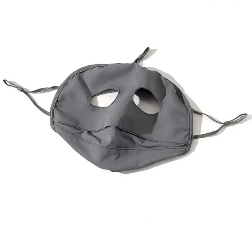 Mascarilla facial portátil de seda de hielo, bufandas de cara completa de Color sólido, máscara de protección solar antiultravioleta de sección delgada - imagen 4