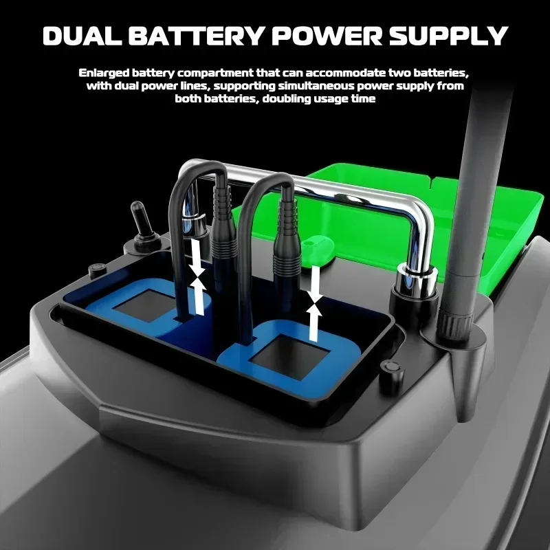 MBLN Barco de cebo RC para pesca, control remoto de 500 m, carga de 2 kg, tolva única, control de crucero, impermeable, fácil retorno - imagen 3