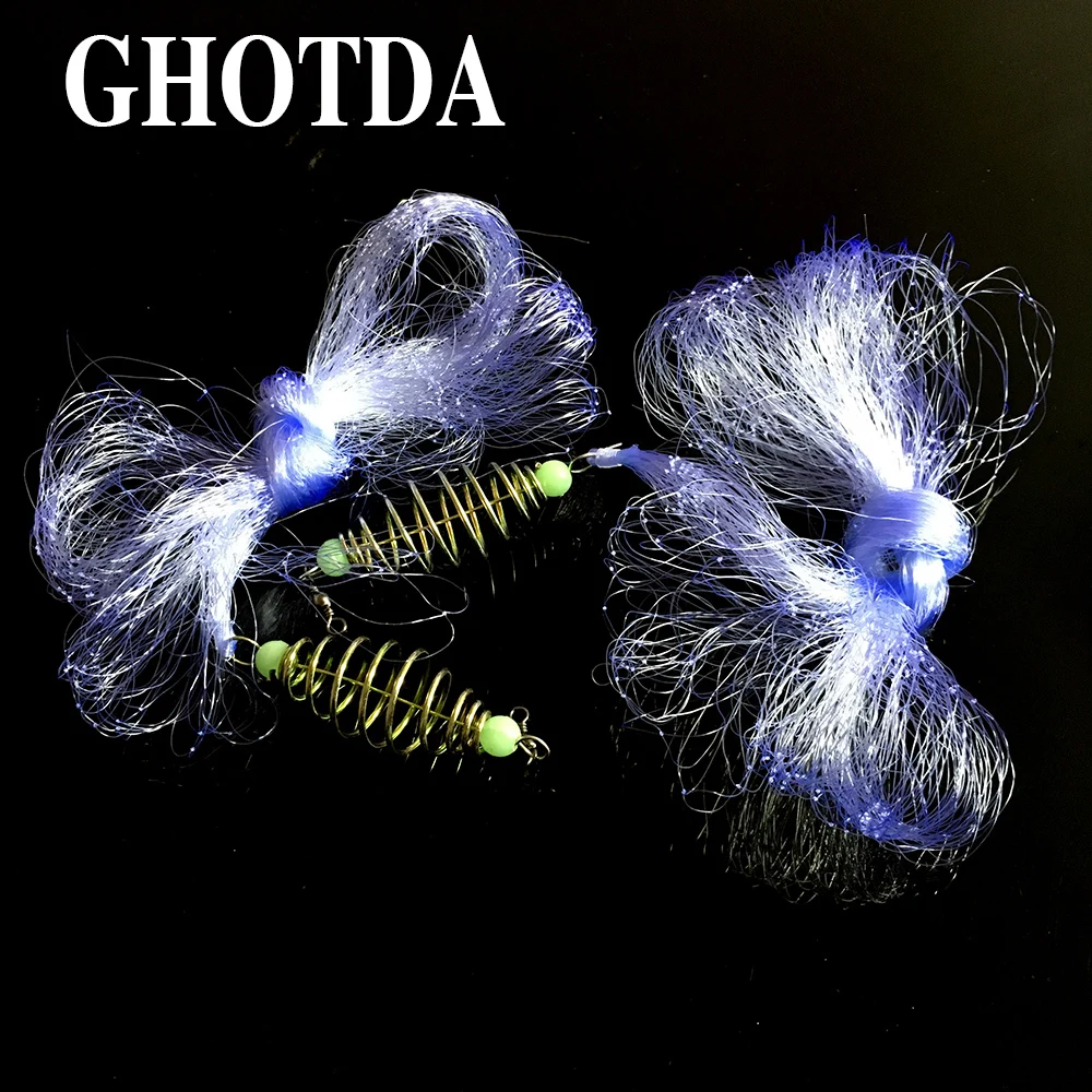 Ghotda-red de Pesca de carpa, aparejos de Pesca de resorte de cobre, red de Pesca con cordones luminosos, red de malla nocturna de 10 tamaños - imagen 3