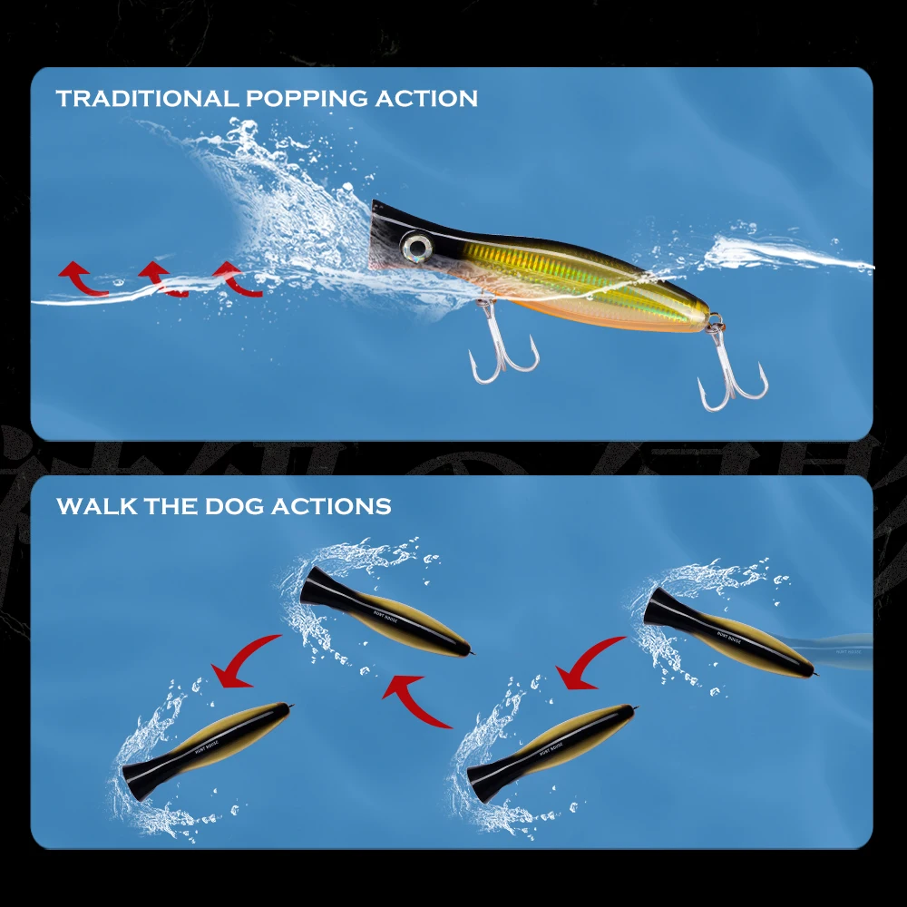 Hunthouse-señuelo de superficie Blaster Popper Gt Popper, cebo duro de Pesca de Mar, superficie de agua salada, señuelos falsos lw120 - imagen 5