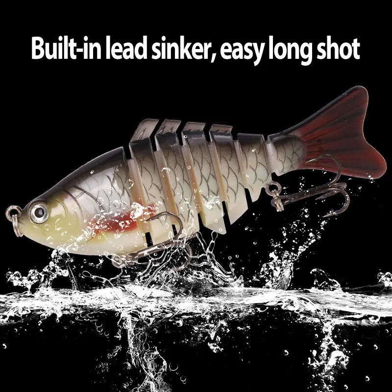 Cebo de pesca de mar Swimbait señuelo Mino señuelo 10cm multicolor buceo simulación Color 7 secciones cebo de pesca multisección - imagen 4