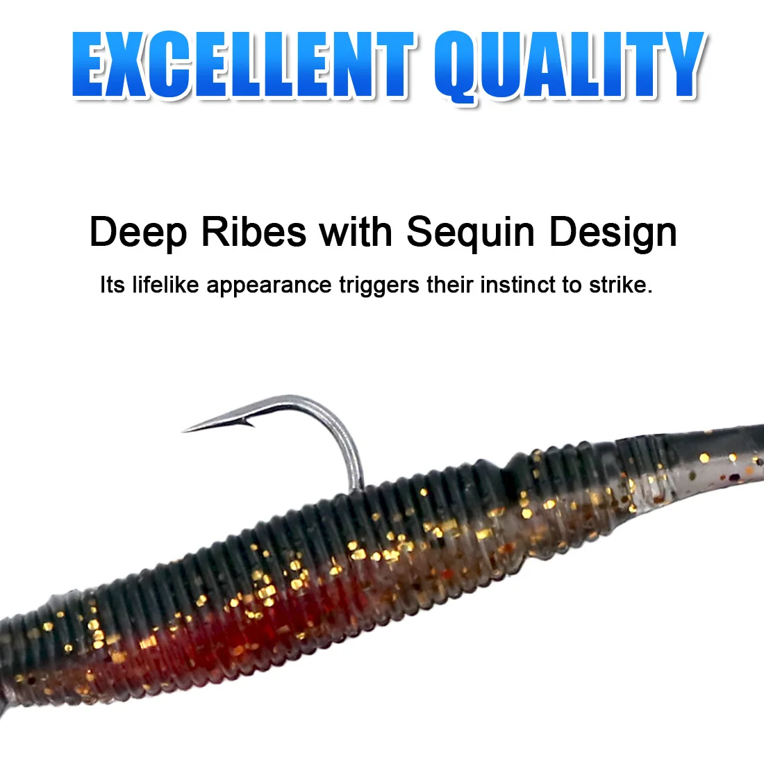 FishTrip-señuelo blando con cabezal de anzuelo, 5 uds., cola de paleta con gancho, señuelo de plástico suave de PVC de 3-10g para aparejos de pesca de lubina, agua salada - imagen 4