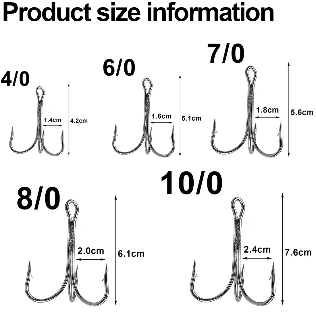 70 Uds anzuelos triples grandes clásicos anzuelos triples grandes de agua salada anzuelos de púas plateadas para pesca de gran juego de tiburón Tuan 4/0-10/0 - imagen 2