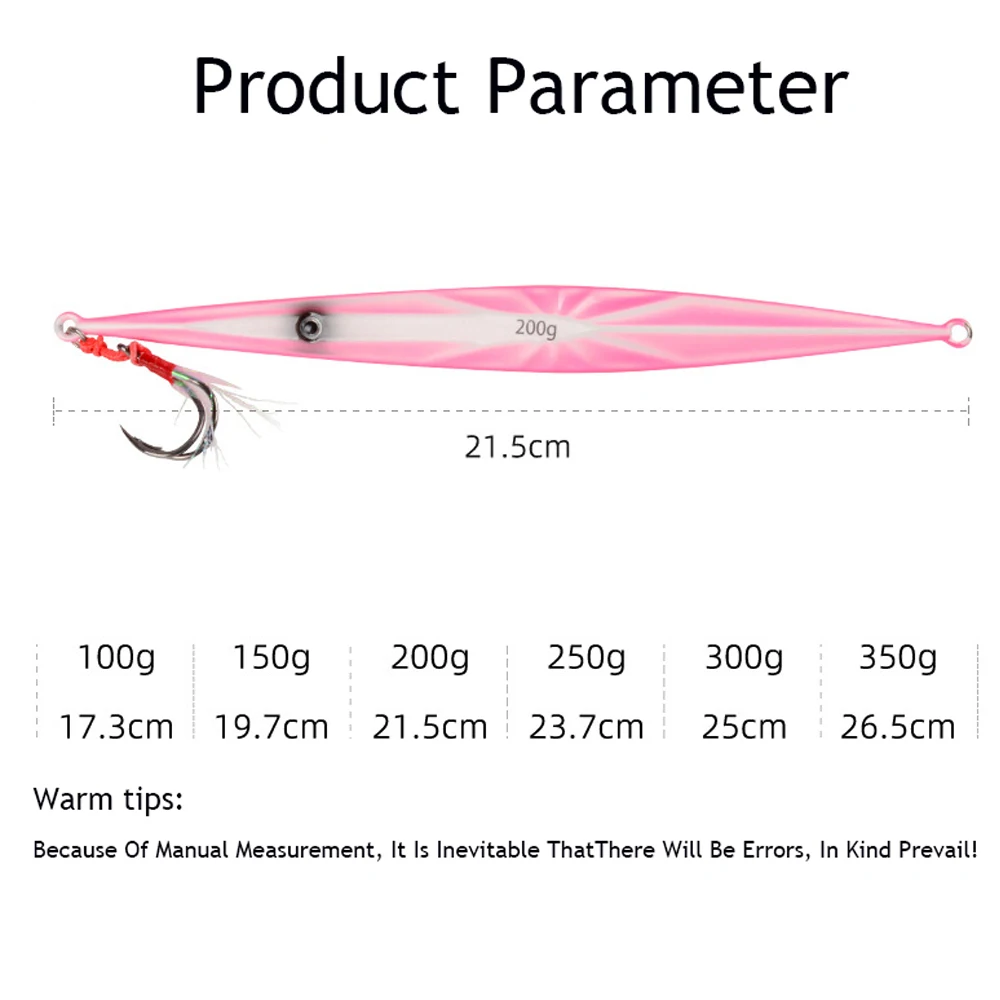 VOLIN-señuelo de pesca Artificial con plantilla de Metal, cebo de pesca con doble gancho, 100g, 150g, 200g, 250g, 300g, 350g, 1 unidad, nuevo - imagen 4