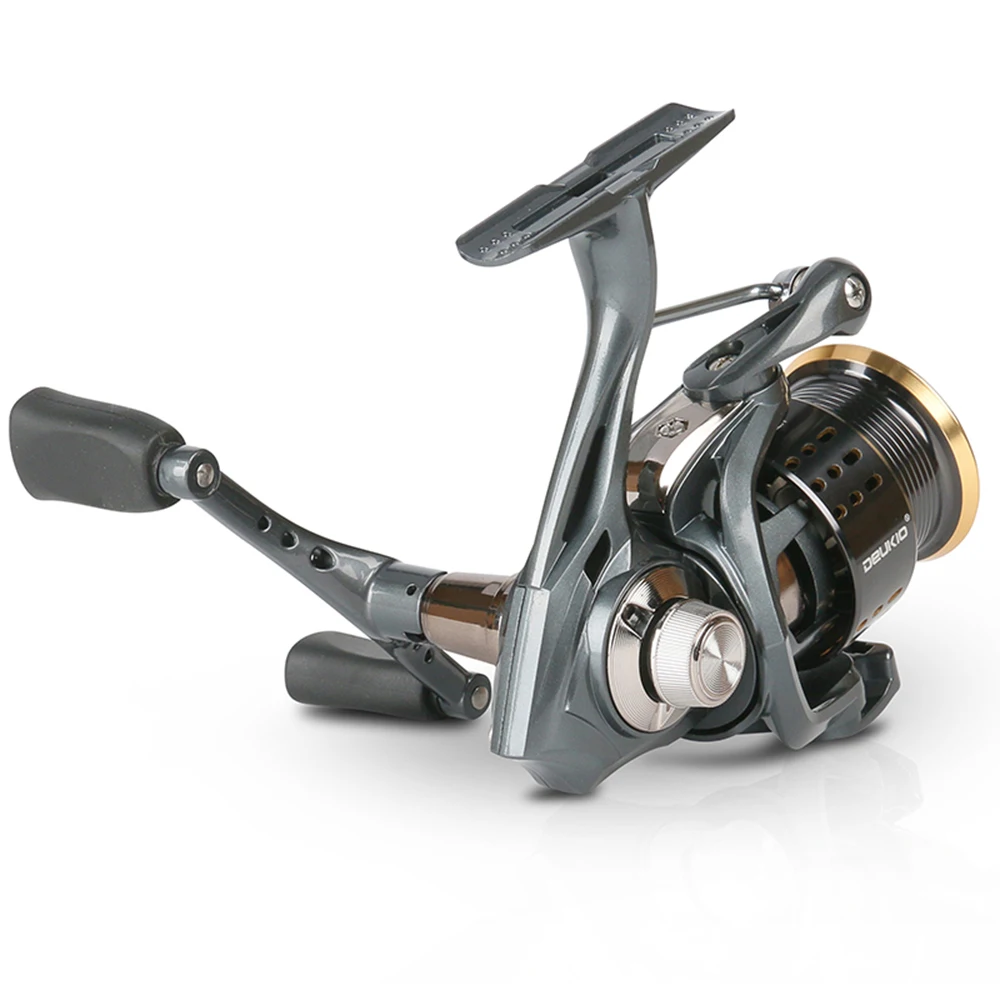 DEUKIO nuevo doble mango 2000 3000 serie 5,2: 1 relación de engranaje 13LB arrastre máximo carrete de Metal carrete de pesca giratorio para agua dulce - imagen 5