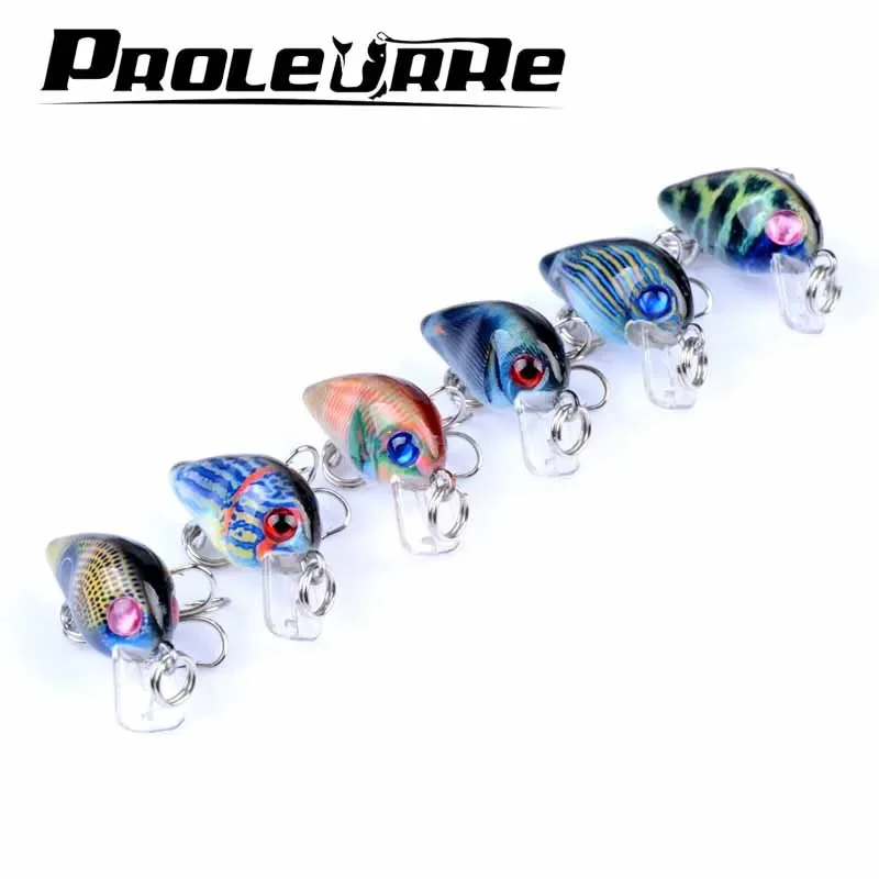 Proleurre-Mini Señuelos de Pesca con manivela, 2,8 cm, 1,6g, Wobblers de plástico, cebo duro Artificial para lubina, carpa, aparejos de Pesca, 1 ud. - imagen 5