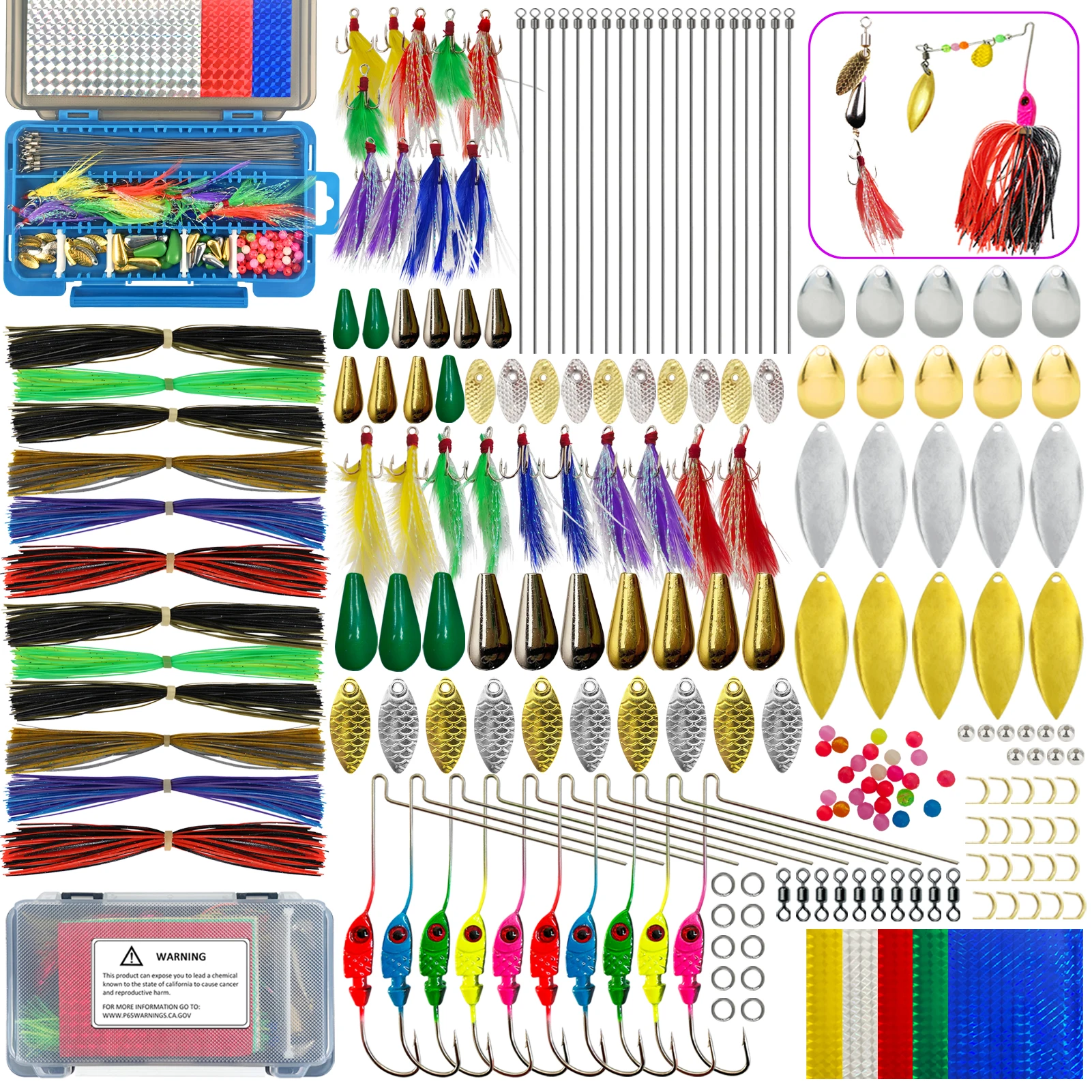Spinnerbaits DIY con lentejuelas de metal Free Fisher para lubina