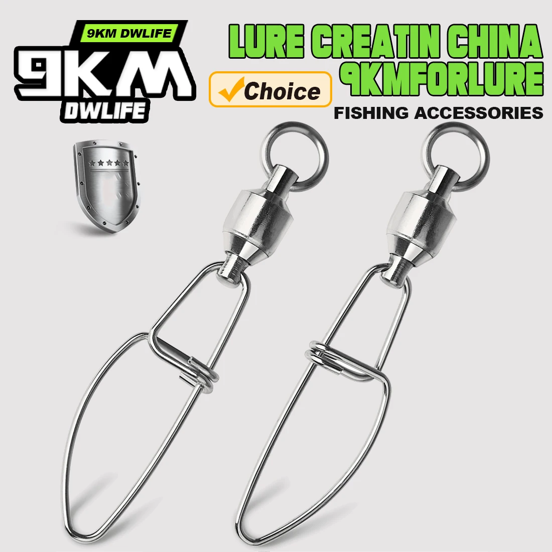 9KM 20 piezas rodamiento de bolas giratorios enclavamiento pesca a presión conector de pesca de acero inoxidable # 0- # 8 broches de bloqueo cruzado