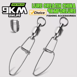 9KM 20 piezas rodamiento de bolas giratorios enclavamiento pesca a presión conector de pesca de acero inoxidable # 0- # 8 broches de bloqueo cruzado