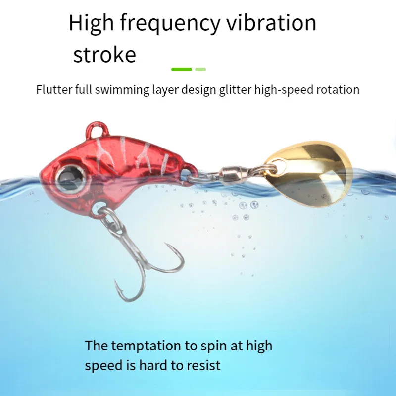 Señuelos giratorios de Metal para Pesca, anzuelos giratorios con vibración para Lucio, lubina, 1 piezas - imagen 5
