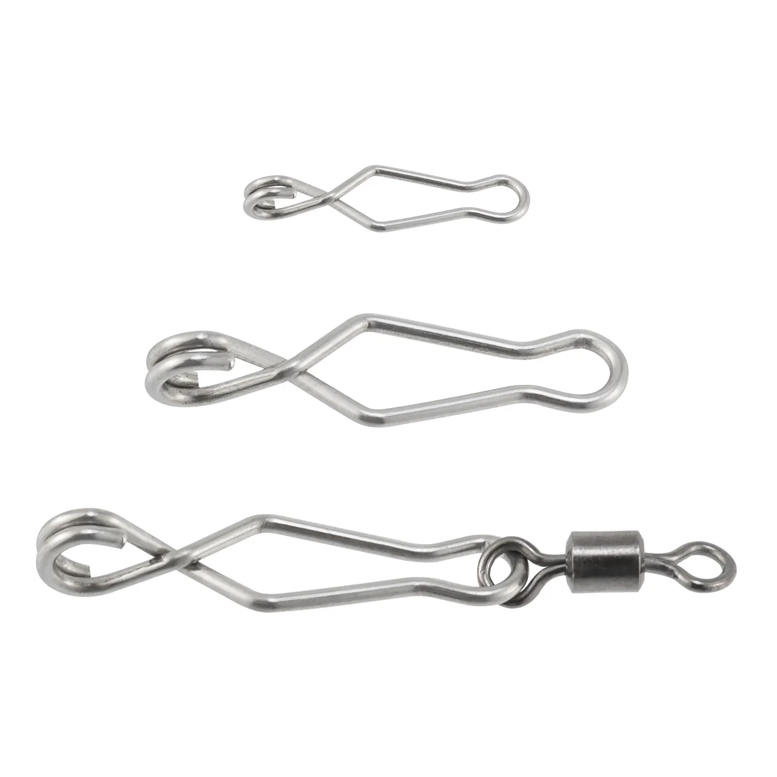 20/40 Uds. Clips de velocidad de pesca de cambio rápido, broche de pesca de acero inoxidable de alta resistencia para agua salada para anzuelo de señuelo giratorio de barril - imagen 3