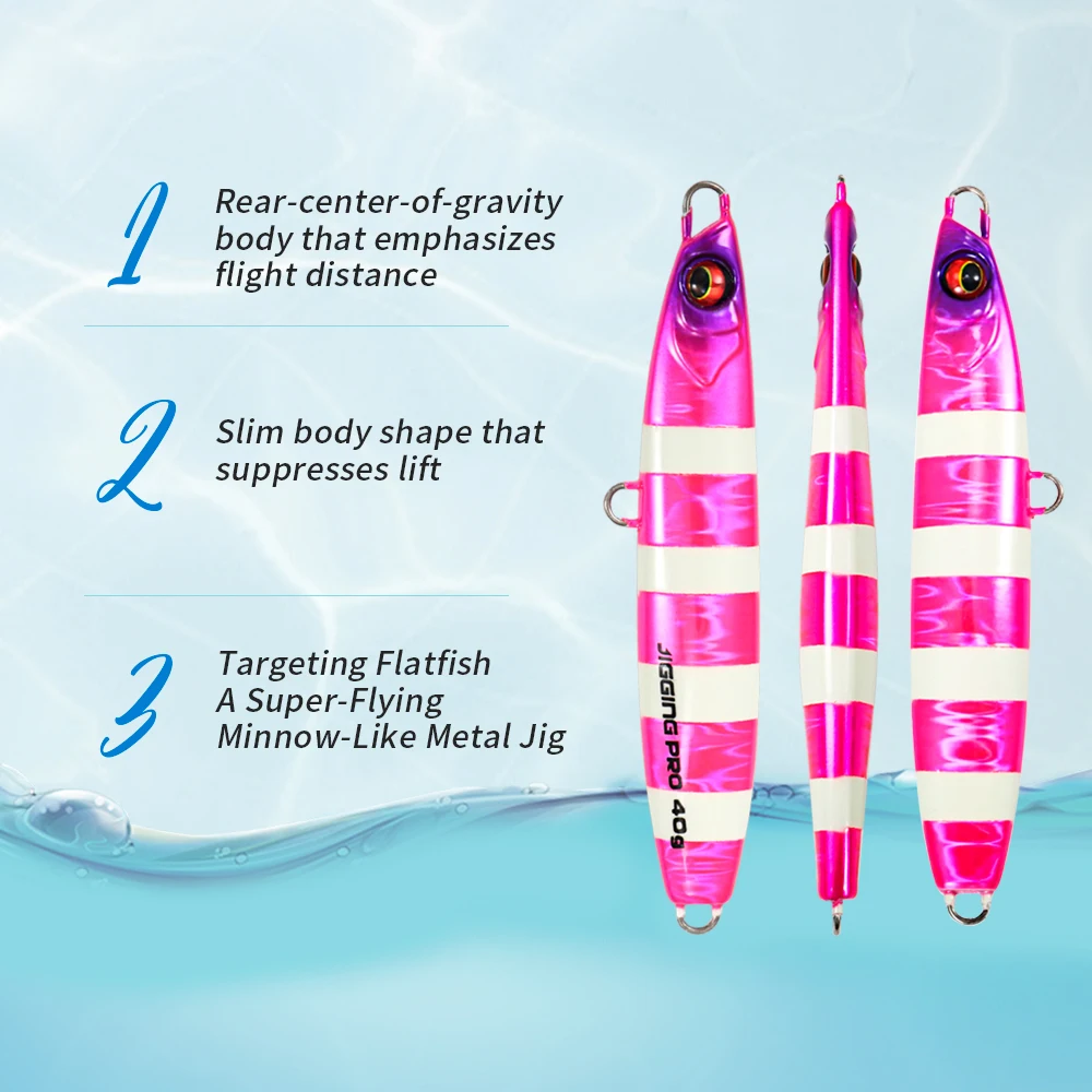 Jig Surf metálico luminoso JIGGING PRO – pesca plano en costa - imagen 3