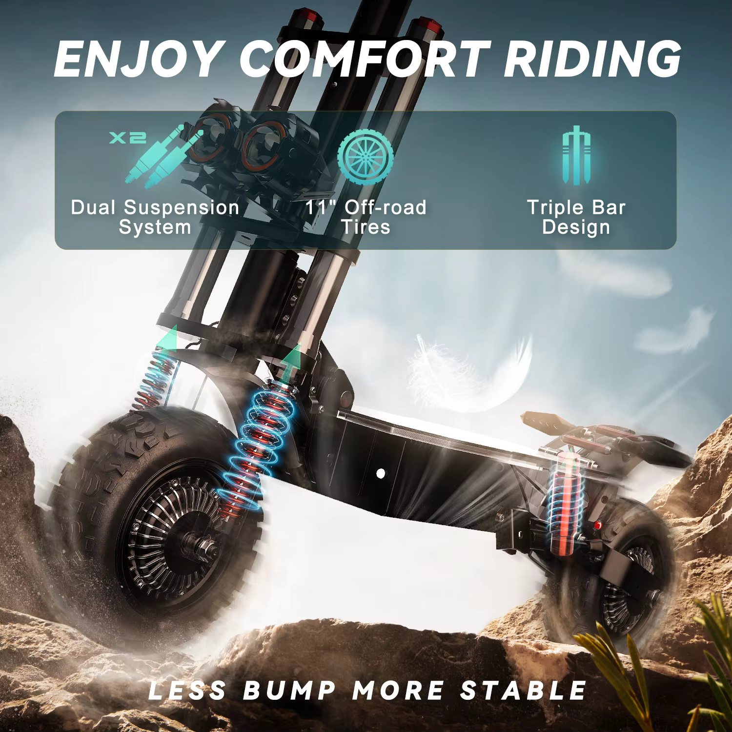 Patinete Eléctrico FENGQS GT8 PRO 5600W – Motor Dual 85 km/h - imagen 5