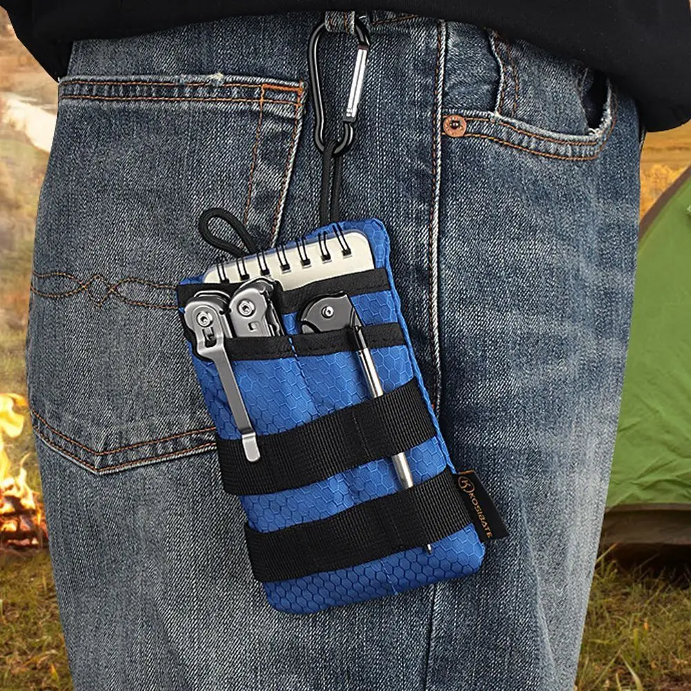 Organizador de bolsillo EDC de 4 bolsillos con correa para el hombro, monedero de tela Oxford para senderismo al aire libre, impermeable, multifuncional - imagen 4