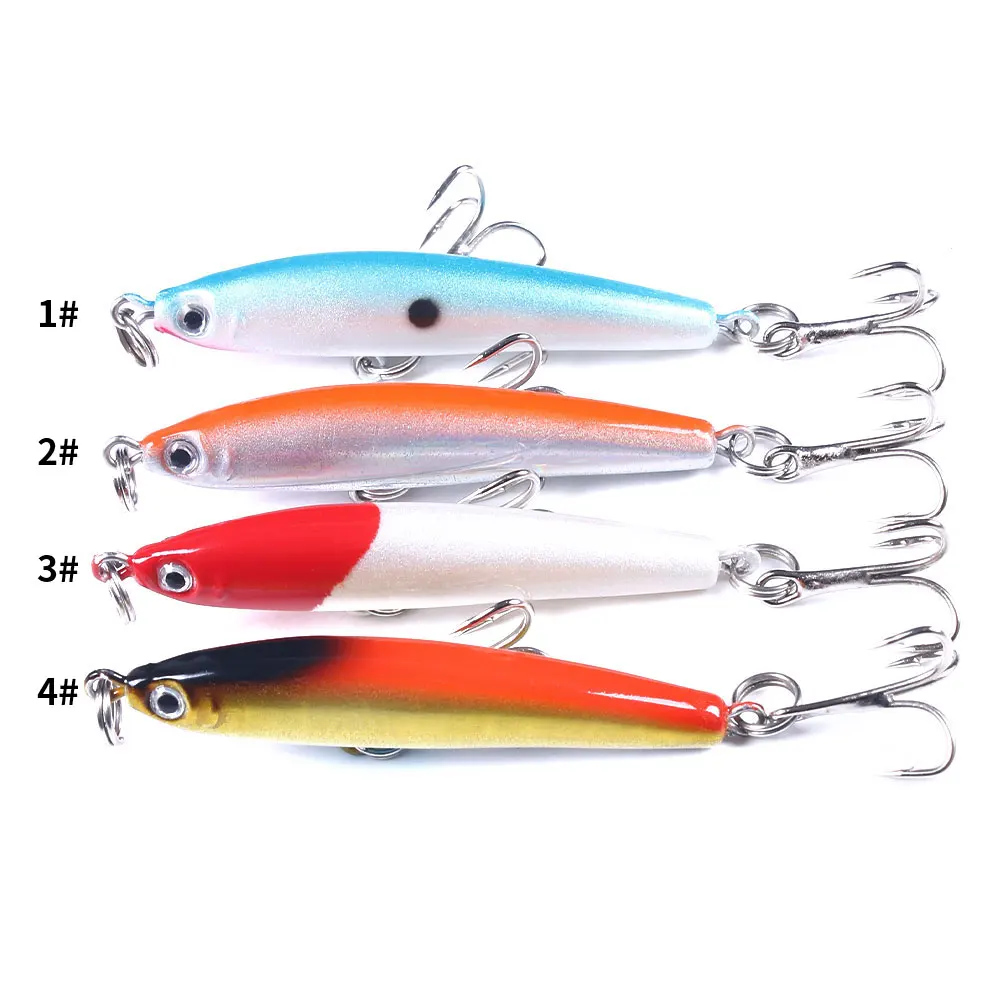 Variedad de colores en señuelos de pesca de 6 cm