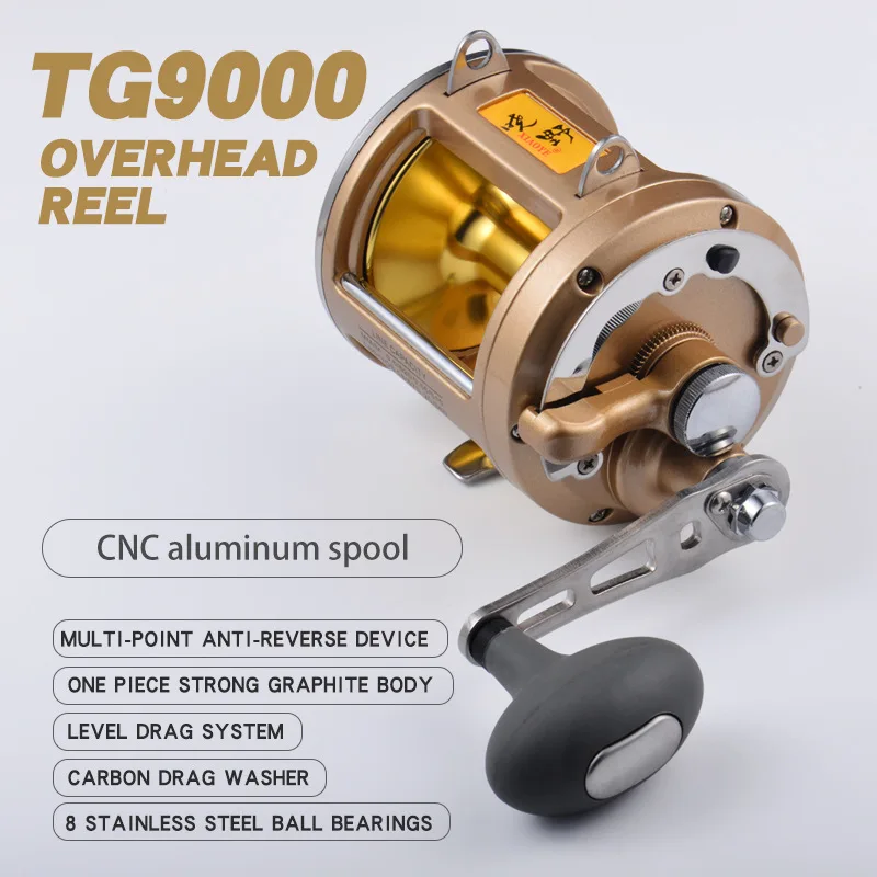 Carrete TG-9000 de alta mar – 8 rodamientos, 24 kg de potencia - imagen 2