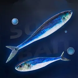 Señuelo blando Caballa cola tijera – PVC azul 3D