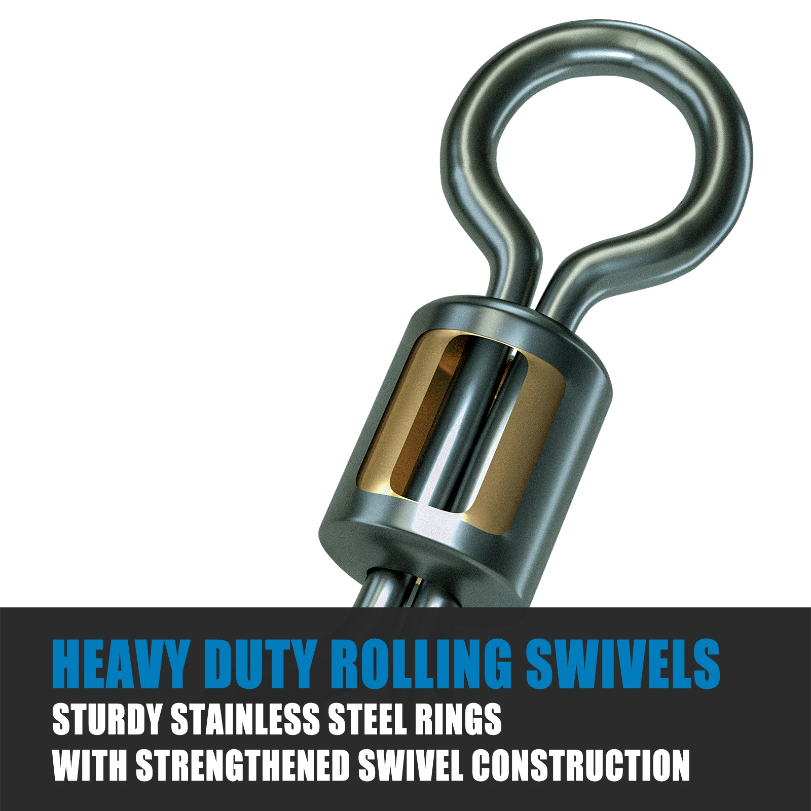 Rodamiento de bolas de anillo sólido giratorio de acero inoxidable para pesca, gancho de agua salada, Conector de señuelo, carpa, lubina, trucha - imagen 5