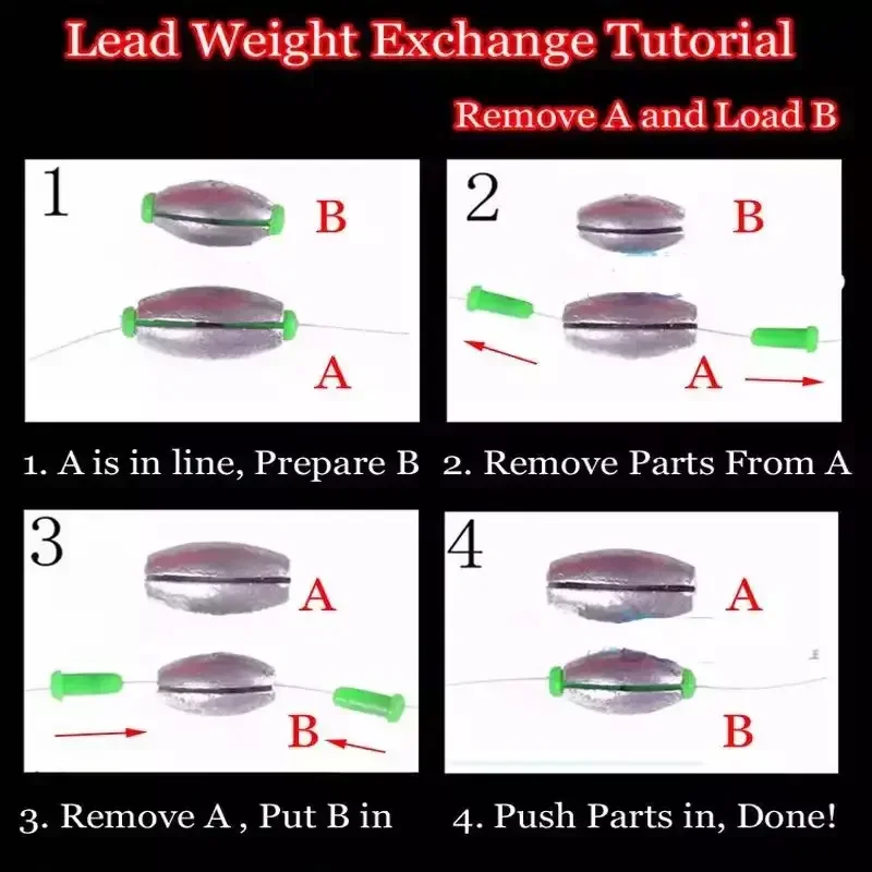 Plomo de peso para pesca, 5 uds./10 Uds., 2g-30g, forma de oliva, línea de boca con apertura antideslizante, plomos para tiro de peso, accesorios para aparejos de pesca de carpa - imagen 5
