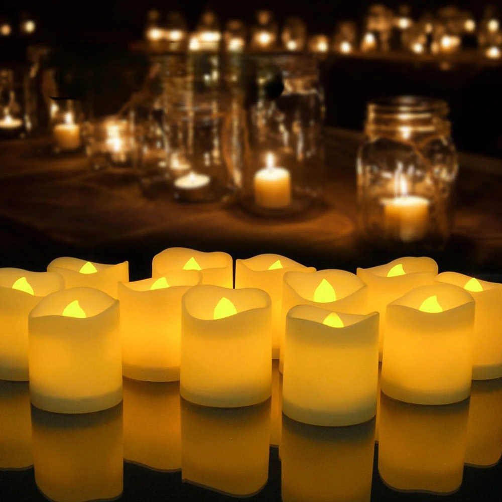 Juego de velas votivas LED sin llama, velas eléctricas duraderas de más de 100 horas, candelita con pilas para propuesta de boda, decoración romántica - imagen 5