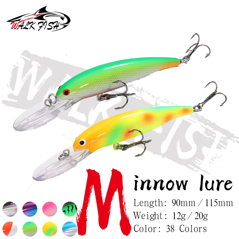 WALK FISH Minnow flotante de lance largo con anzuelos láser - imagen 2