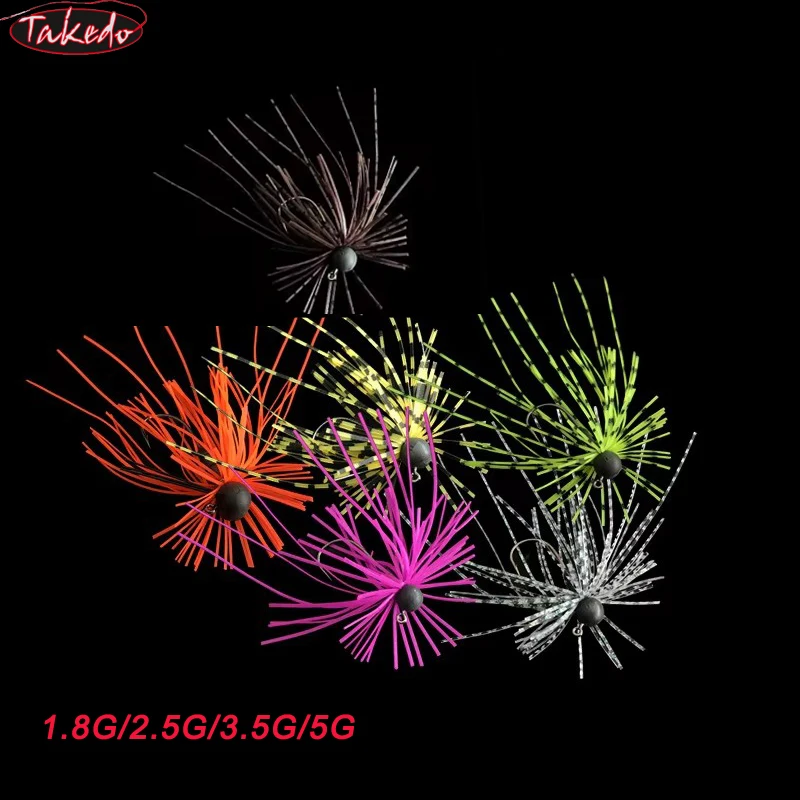 TAKEDO 1,8G 2,5G 3,5G 5G cabeza de plantilla de tungsteno Chatterbait sin malezas anzuelo de goma cebo de alambre para carpa trucha perca bajo - imagen 2