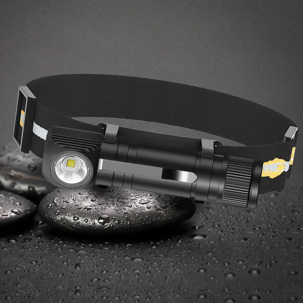 Linterna frontal LED 1000 lúmenes recargable USB-C para pesca - imagen 2