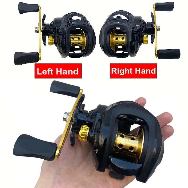 Carrete de pesca Baitcasting con marco de carbono ultraligero, relación de engranaje 7,2: 1 con sistema de freno magnético, doble carrete de Metal, arrastre máximo de 8KG