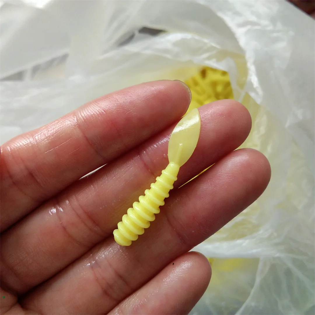 Swolfy-señuelo de pesca de silicona blanda, cebo de gusano, 20 piezas, 35mm, 0,3g, olor con sales - imagen 2